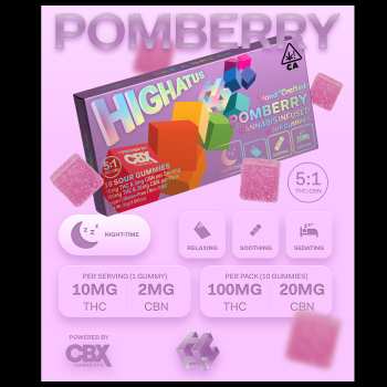 Highatus - PomBerry Sour Gummy 10pk CBN 5 Highatus - PomBerry Sour Gummy 10pk CBN 2
