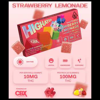 Highatus - Strawberry Lemonade Sour Gummy 10pk 5 Highatus - Strawberry Lemonade Sour Gummy 10pk 2