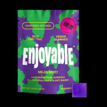Enjoyable - 1:1 THC:CBD Melon Berry Vegan Gummies 100mg:100mg