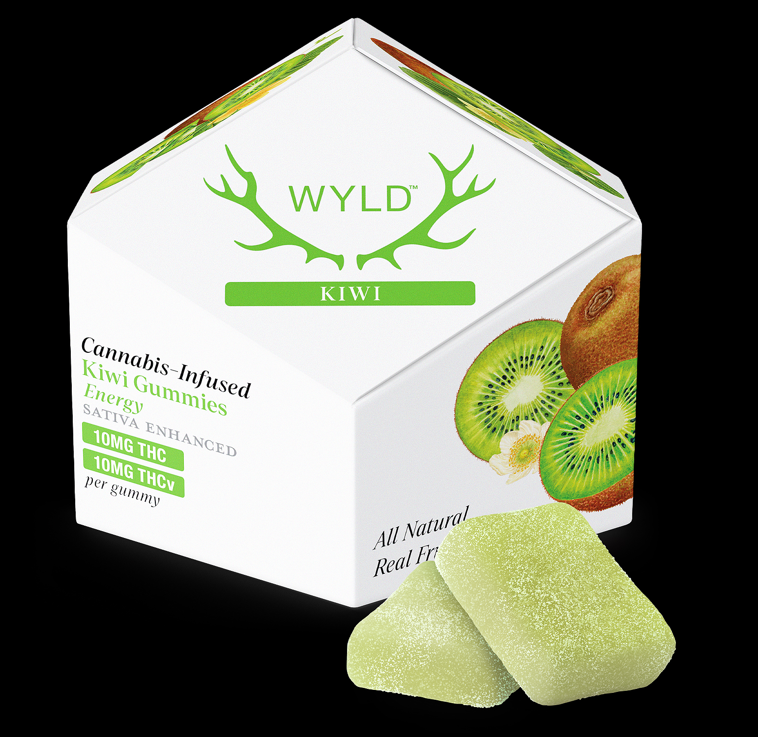 Wyld - Kiwi 1:1 THCv + Sativa Enhanced Gummies | 100:100mg 1 Wyld - Kiwi 1:1 THCv + Sativa Enhanced Gummies | 100:100mg