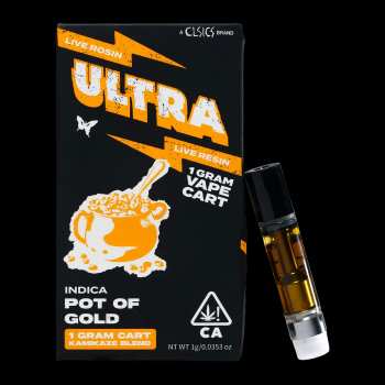 CLSICS x ULTRA Live Rosin/Live Resin Vape Cartridge 1G - Pot of Gold
