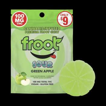 Froot - Sour Green Apple Single Cut-to-dose Gummy (100mg)
