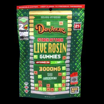 Devour - Watermelon Lime Stack Attack Live Rosin Gummies (3000MG)