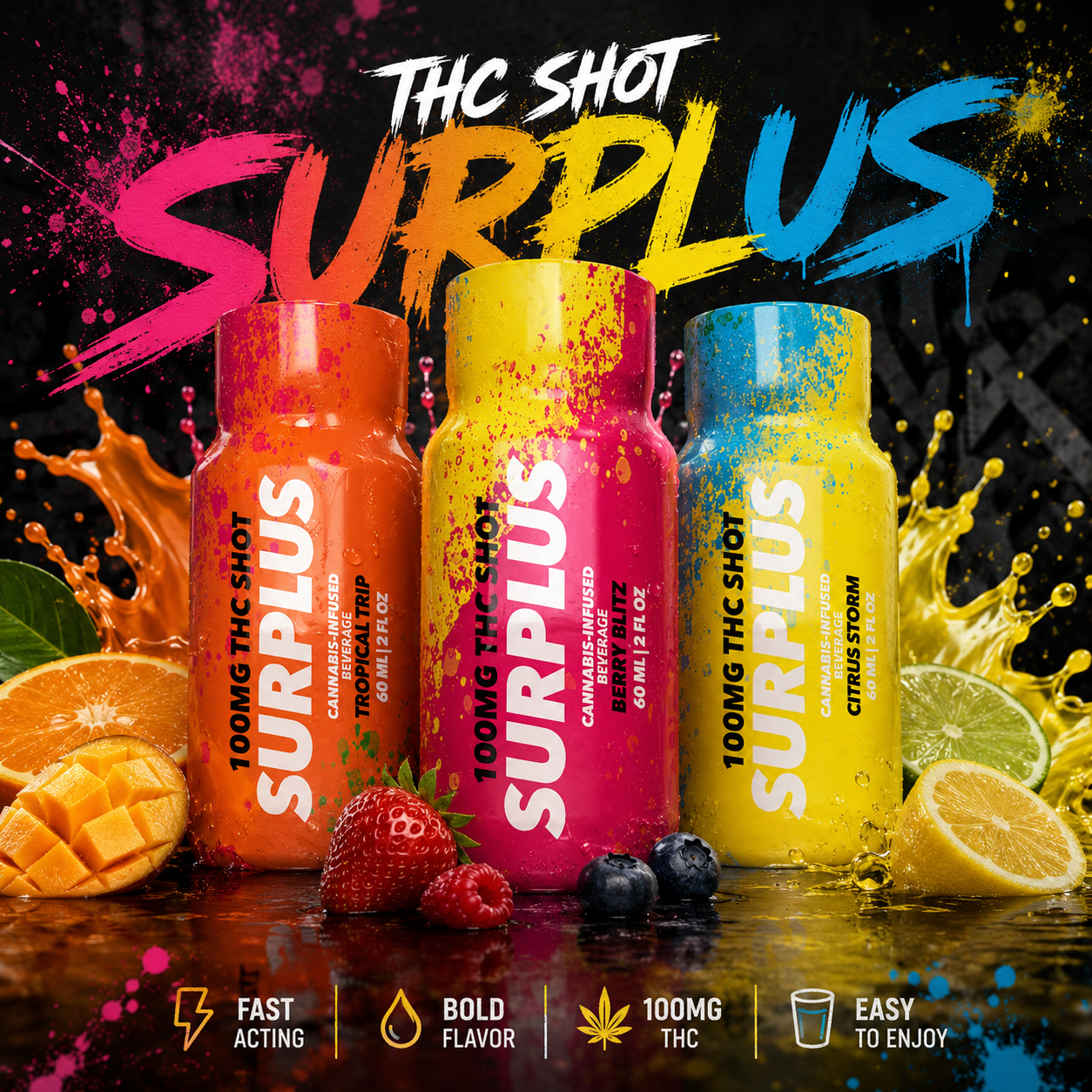 Surplus THC Shots - Berry Blitz (100mg) 2 Surplus THC Shots - Berry Blitz (100mg) - Image 2