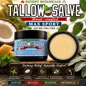 Patient Botanicals - Max Sport Tallow Salve, 360mg. (THC/CBD)
