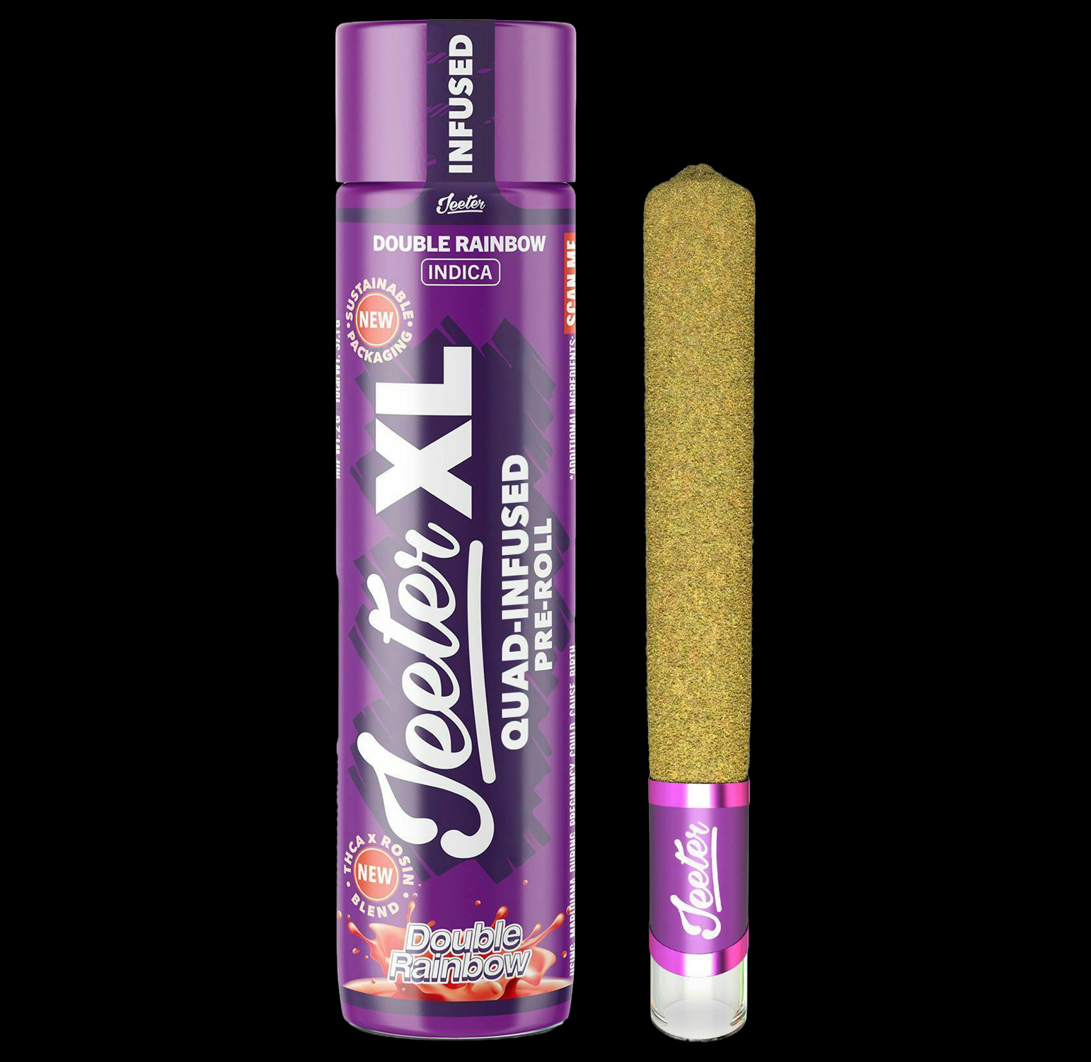 Jeeter XL | Quad-Infused 2g Joint - Double Rainbow 1 Jeeter XL | Quad-Infused 2g Joint - Double Rainbow