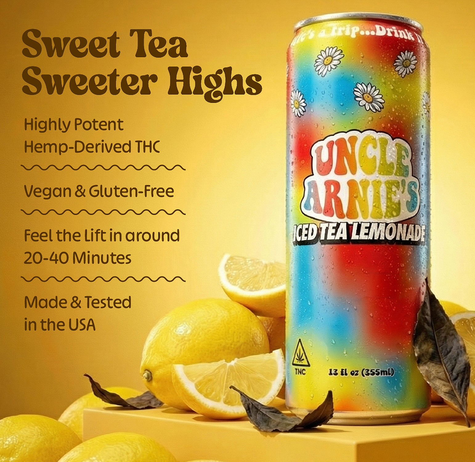 Uncle Arnie's - Iced Tea Lemonade | Non-Carbonated | 100mg | 12oz 2 Uncle Arnie's - Iced Tea Lemonade | Non-Carbonated | 100mg | 12oz - Image 2