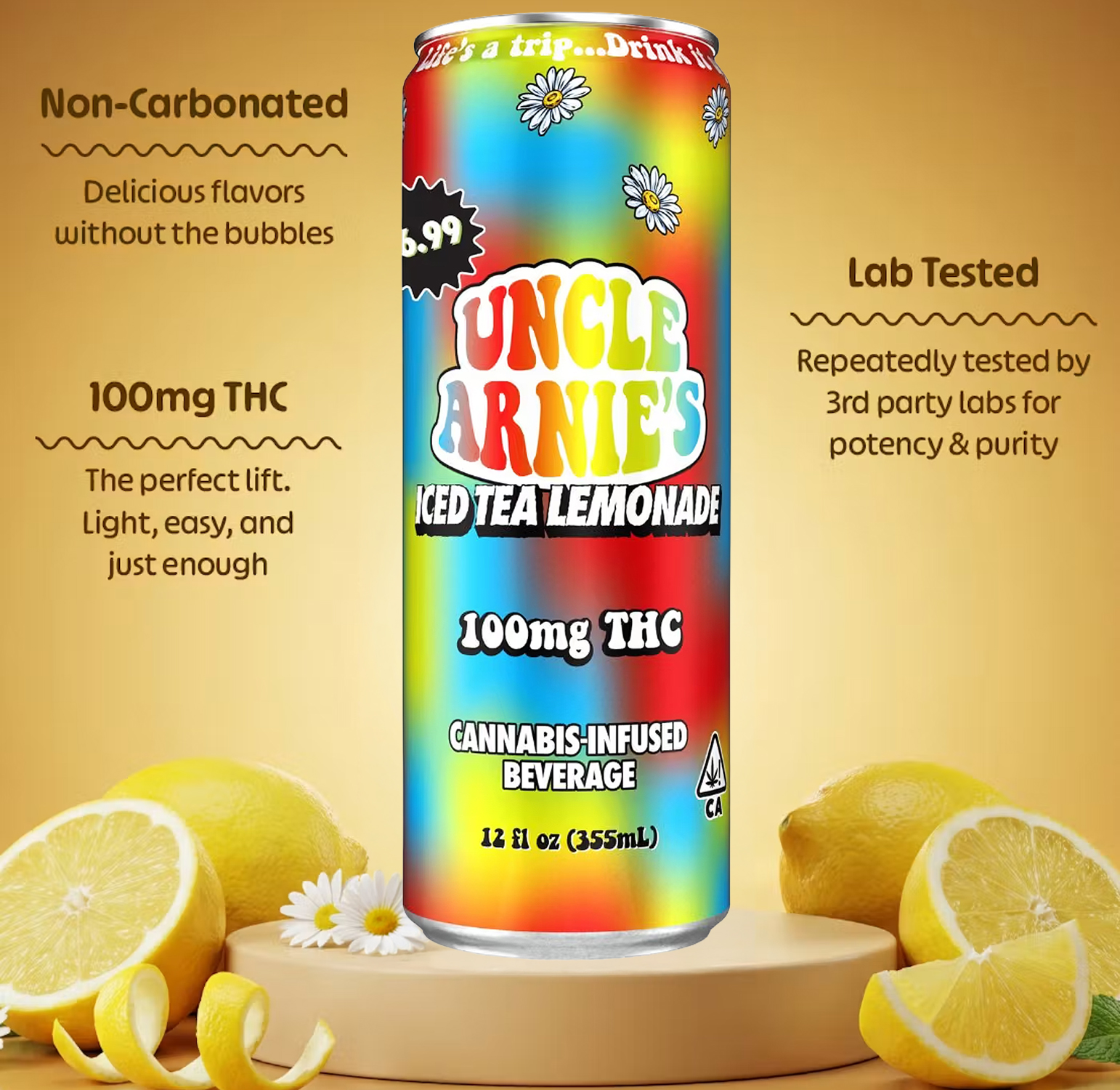 Uncle Arnie's - Iced Tea Lemonade | Non-Carbonated | 100mg | 12oz 3 Uncle Arnie's - Iced Tea Lemonade | Non-Carbonated | 100mg | 12oz - Image 3