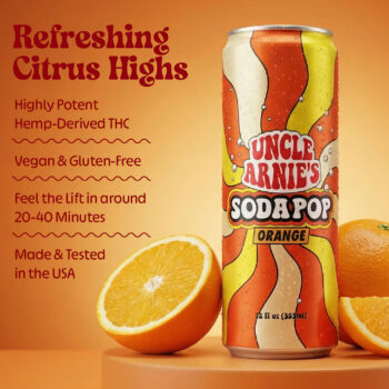 Uncle Arnie's - Orange Soda Pop | Carbonated | 100mg | 12oz 4 Uncle Arnie's - Orange Soda Pop | Carbonated | 100mg | 12oz - Image 2